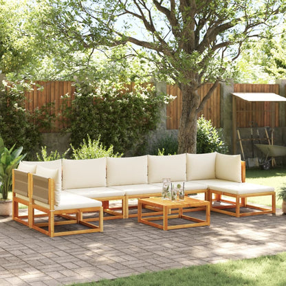 8-tlg. Gartensofa-Set mit Kissen Holz Akazie & Seil