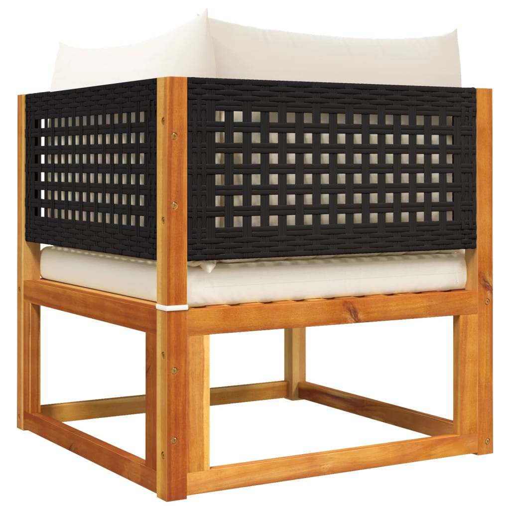 9-tlg. Gartensofa-Set mit Kissen Holz Akazie & Rattan