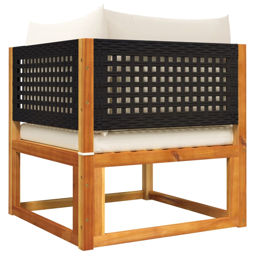 8-tlg. Gartensofa-Set mit Kissen Holz Akazie & Rattan
