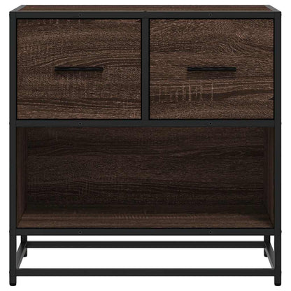 Nachttisch Braun Eichen-Optik 60x31x60 cm Holzwerkstoff Metall