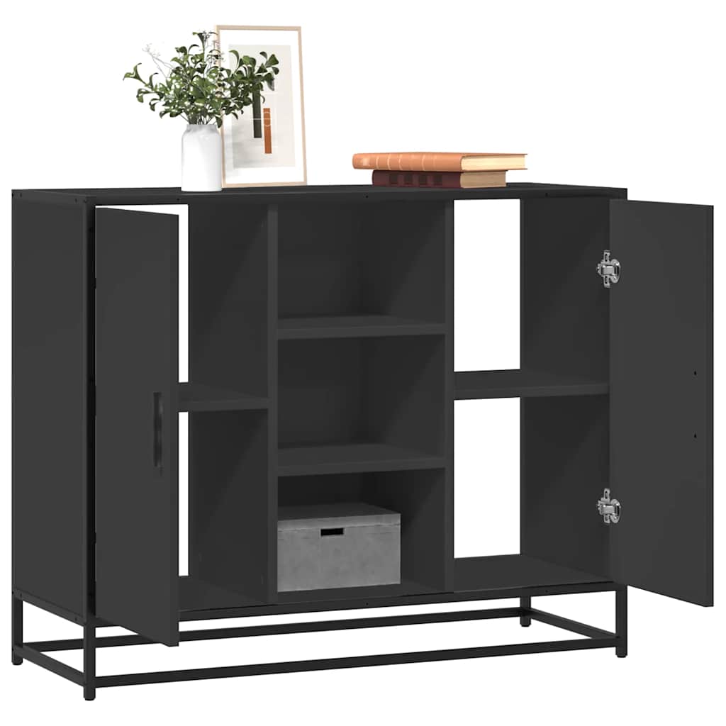 Sideboard Schwarz 92x35x76 cm Holzwerkstoff