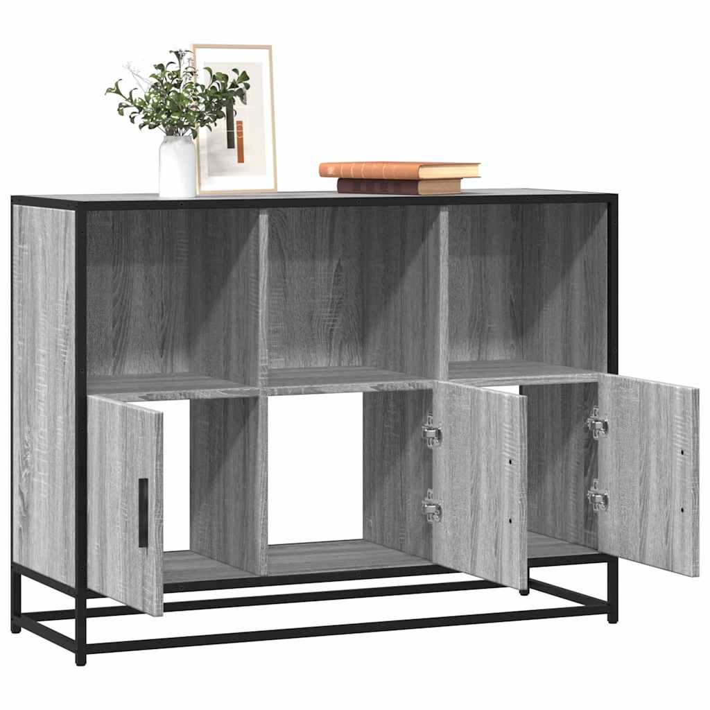 Sideboard Grau Sonoma 100x35x76 cm Holzwerkstoff