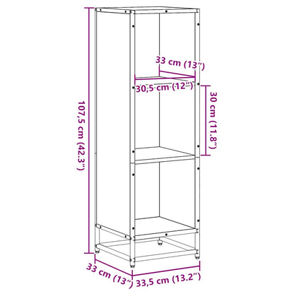 Bücherregal Räuchereiche 33,5x33x107,5 cm Holzwerkstoff