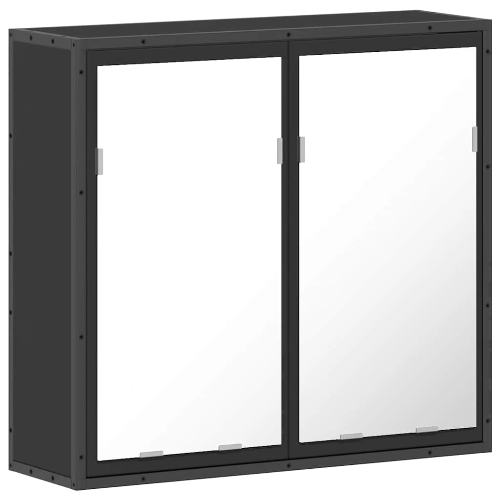 Spiegelschrank Schwarz 65x20x60 cm Holzwerkstoff