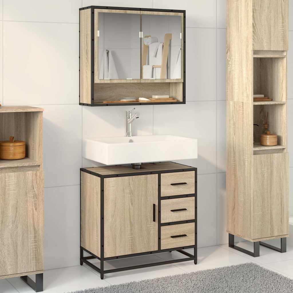 Badschrank Sonoma-Eiche 65x33x60 cm Holzwerkstoff