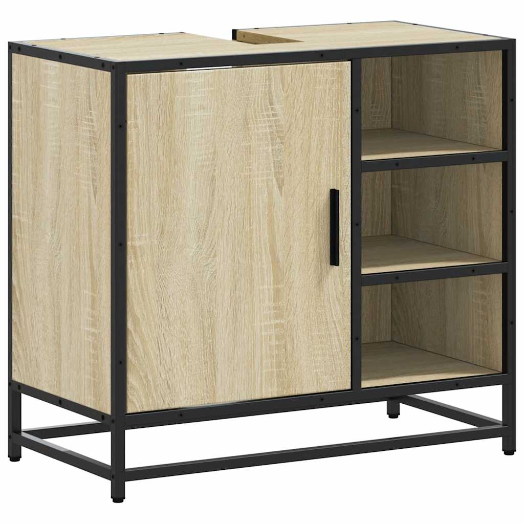 Badezimmer-Waschbeckenschrank Sonoma-Eiche 65 x 33 x 60 cm Holzwerkstoff
