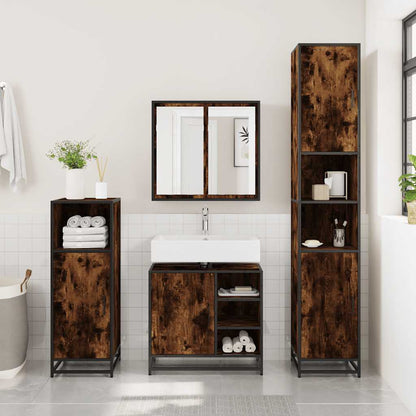 Waschbeckenunterschrank Räuchereiche 65x33x60 cm Holzwerkstoff