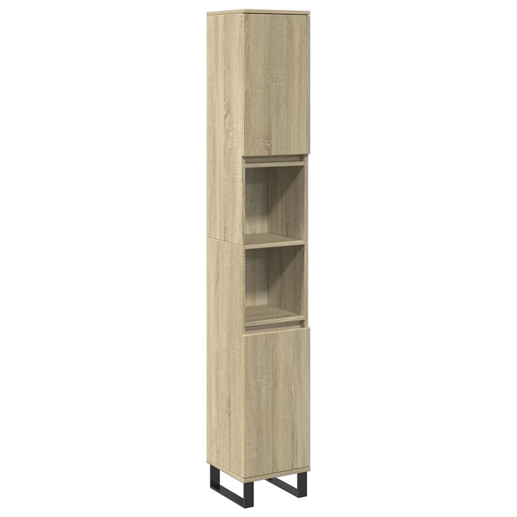 Badschrank Sonoma-Eiche 30x30x190 cm Holzwerkstoff