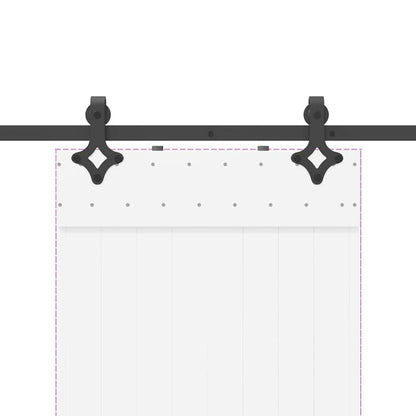 Schiebetürbeschlag-Set 213,5 cm Stahl Schwarz