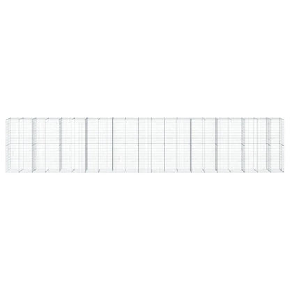 Gabione mit Deckel 1050x100x200 cm Verzinktes Eisen