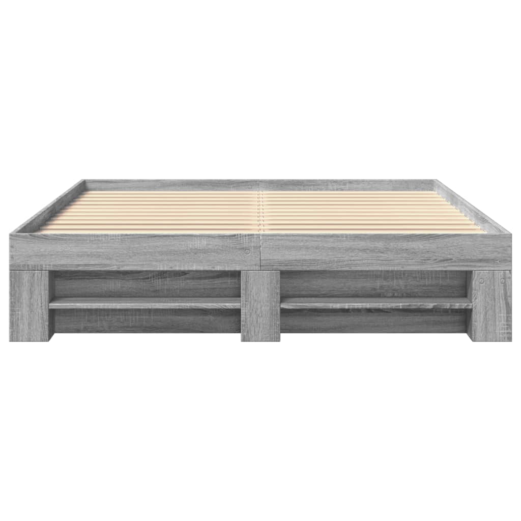 Bettgestell Grau Sonoma 150x200 cm Holzwerkstoff