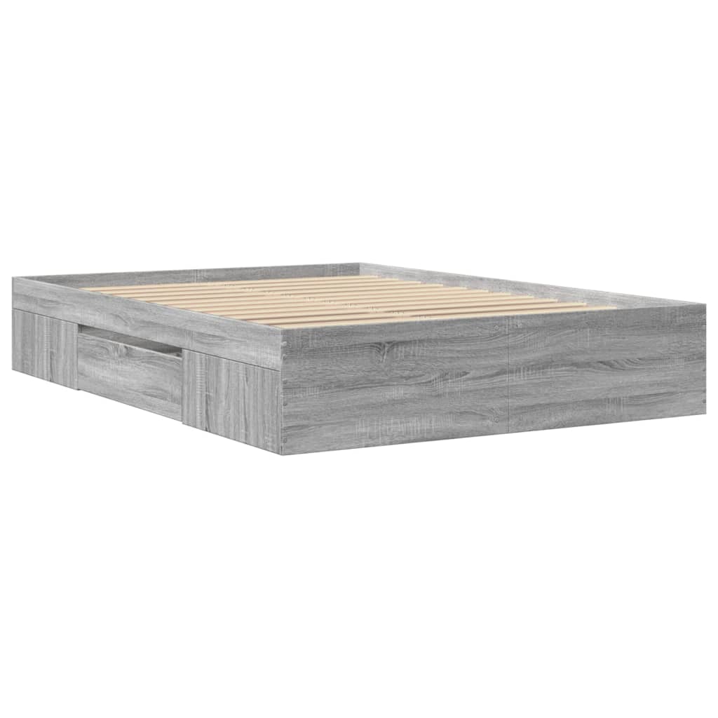 Bettgestell Grau Sonoma 120x200 cm Holzwerkstoff