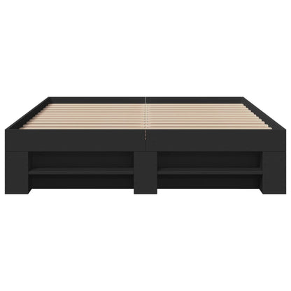 Bettgestell Schwarz 135x190 cm Holzwerkstoff