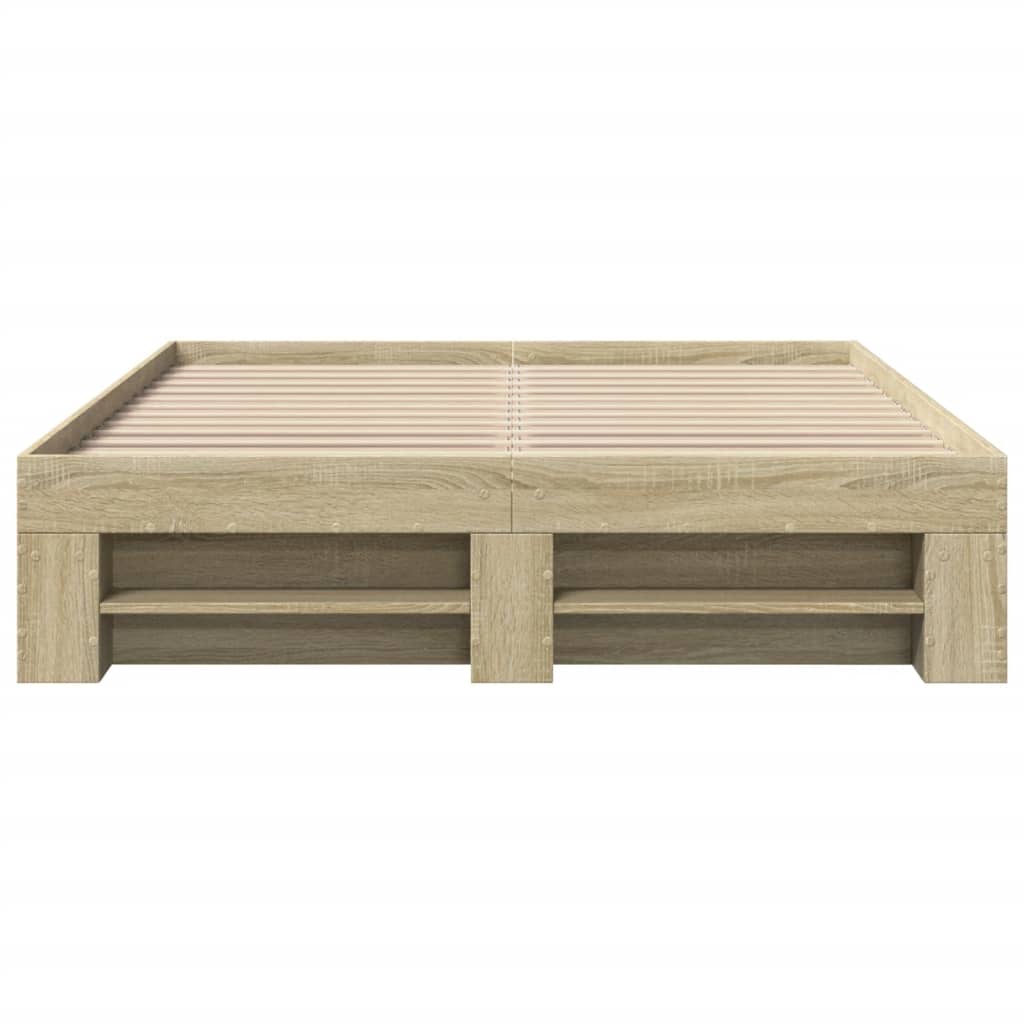 Bettgestell Sonoma-Eiche 135x190 cm Holzwerkstoff