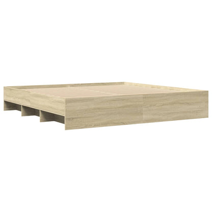 Bettgestell ohne Matratze Sonoma-Eiche 200x200 cm Holzwerkstoff