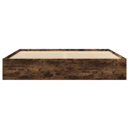 Bettgestell ohne Matratze Räuchereiche 200x200 cm Holzwerkstoff