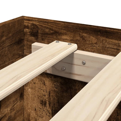 Bettgestell ohne Matratze Räuchereiche 160x200 cm Holzwerkstoff