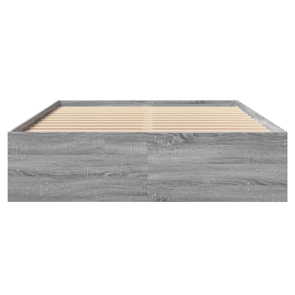 Bettgestell Grau Sonoma 135x190 cm Holzwerkstoff