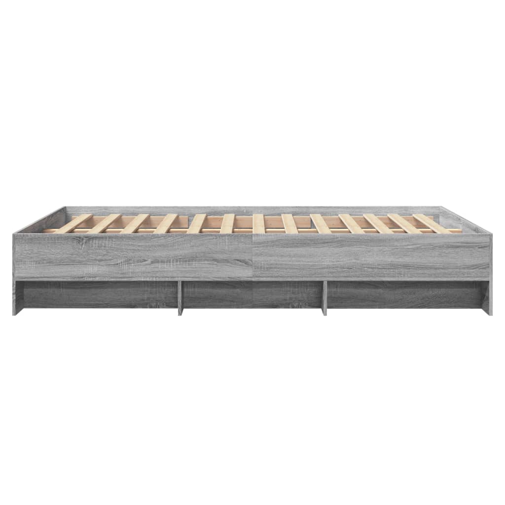 Bettgestell Grau Sonoma 135x190 cm Holzwerkstoff