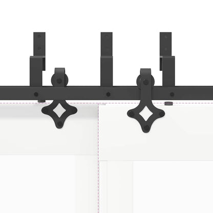 Schiebetürbeschlag-Set 427 cm Stahl Schwarz