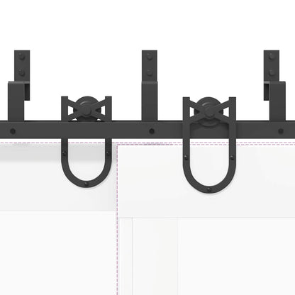 Schiebetürbeschlag-Set 366 cm Stahl Schwarz