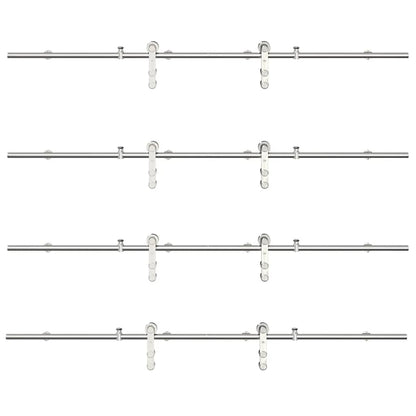 Schiebetür-Beschlagsatz 366 cm Edelstahl Silbern