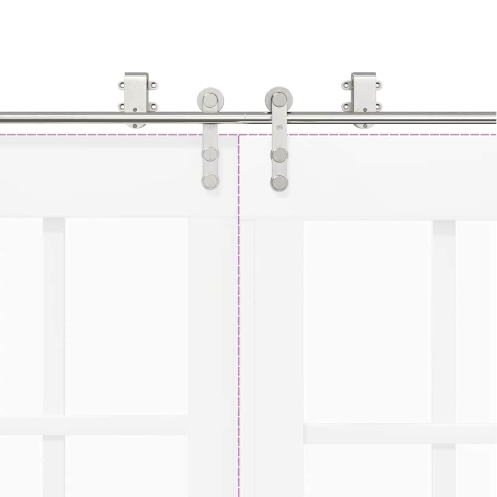 Schiebetür-Beschlagsatz 400 cm Edelstahl Silbern