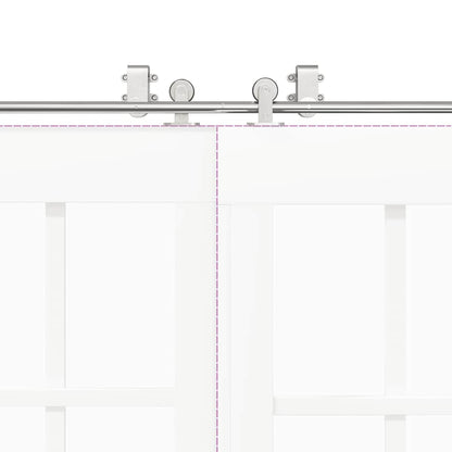 Schiebetür-Beschlagsatz 366 cm Edelstahl Silbern