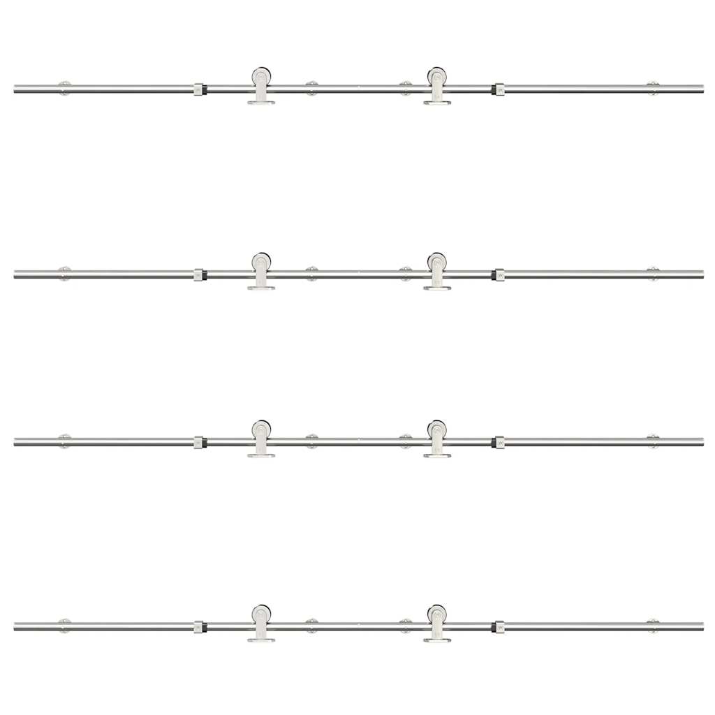 Schiebetür-Beschlagsatz 400 cm Edelstahl Silbern