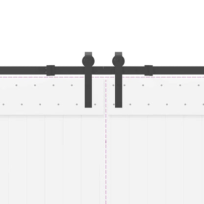 Schiebetürbeschlag-Set 305 cm Stahl Schwarz