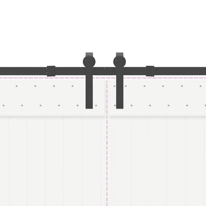 Schiebetürbeschlag-Set 427 cm Stahl Schwarz