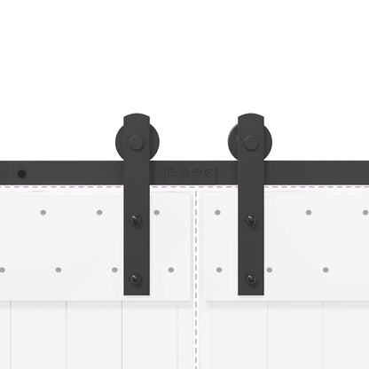 Schiebetürbeschlag-Set 305 cm Stahl Schwarz