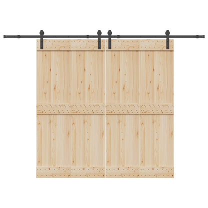 Schiebetürbeschlag-Set 305 cm Stahl Schwarz