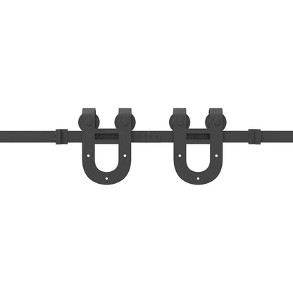 Schiebetürbeschlag-Set 366 cm Stahl Schwarz