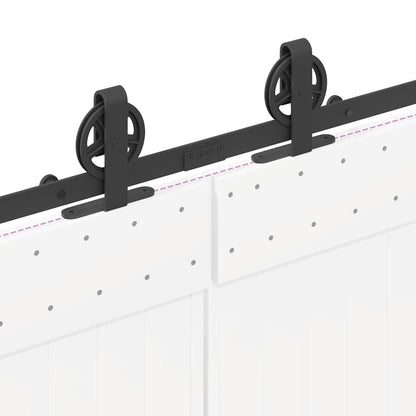 Schiebetürbeschlag-Set 400 cm Stahl Schwarz
