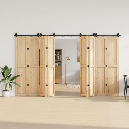 Schiebetürbeschlag-Set 366 cm Stahl Schwarz