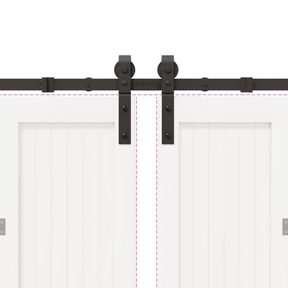 Schiebetürbeschlag-Set 400 cm Stahl Schwarz