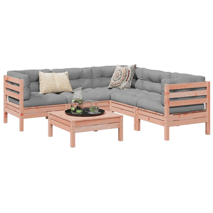 6-tlg. Garten-Sofagarnitur mit Kissen Massivholz Douglasie