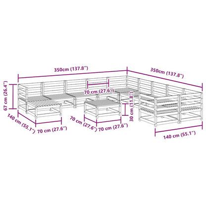 12-tlg. Garten-Sofagarnitur Massivholz Kiefer