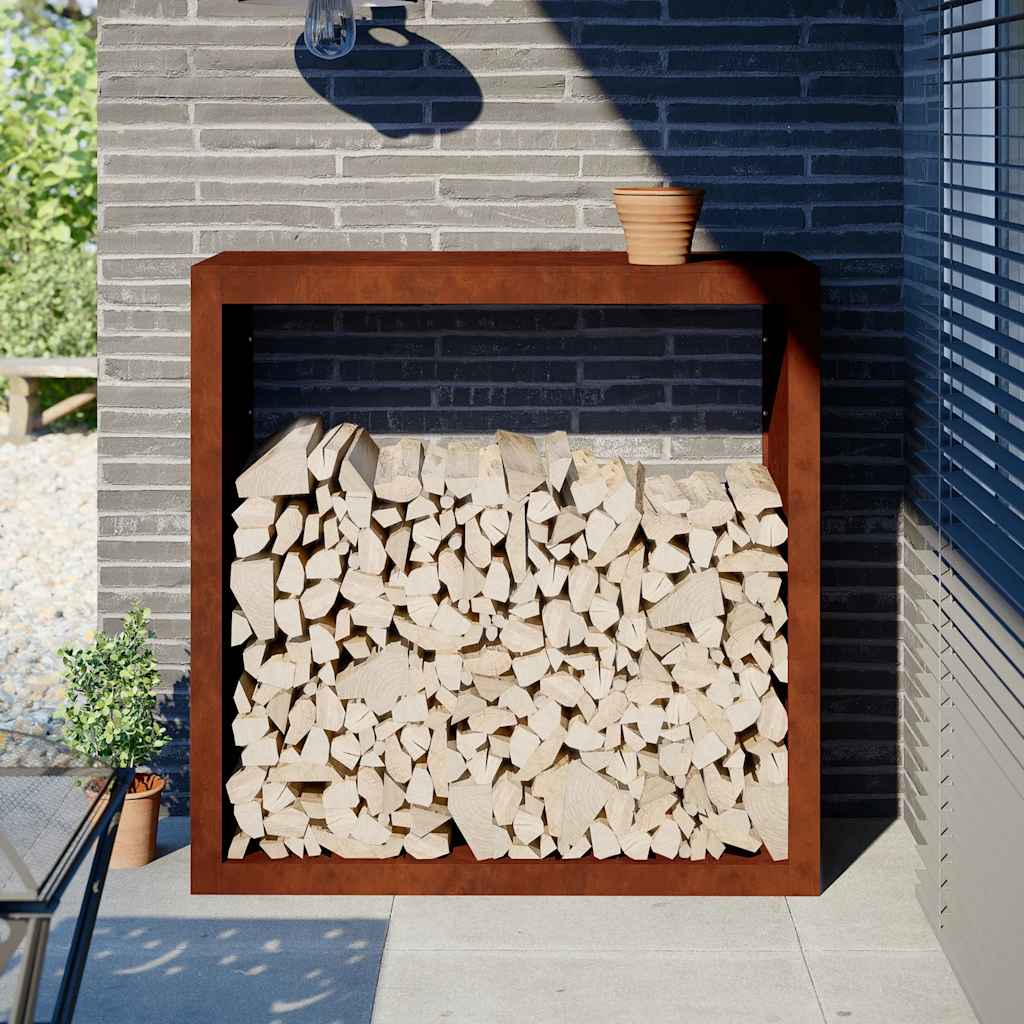 Brennholzregal 100x40x100 cm Wetterfester Stahl