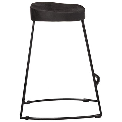 Barhocker 2 Stk. Schwarz 46x38x52 cm Mango Massivholz
