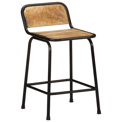 Barhocker 4 Stk. 46x35,5x70 cm Raues Mango Massivholz