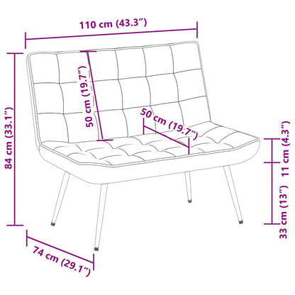 Sitzbank Hellgrau 110x74x84 cm Samt