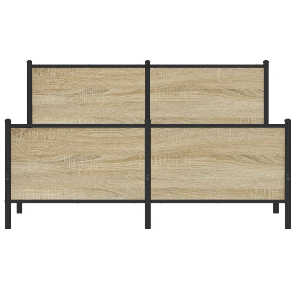 Metallbett ohne Matratze Sonoma-Eiche 150x200 cm