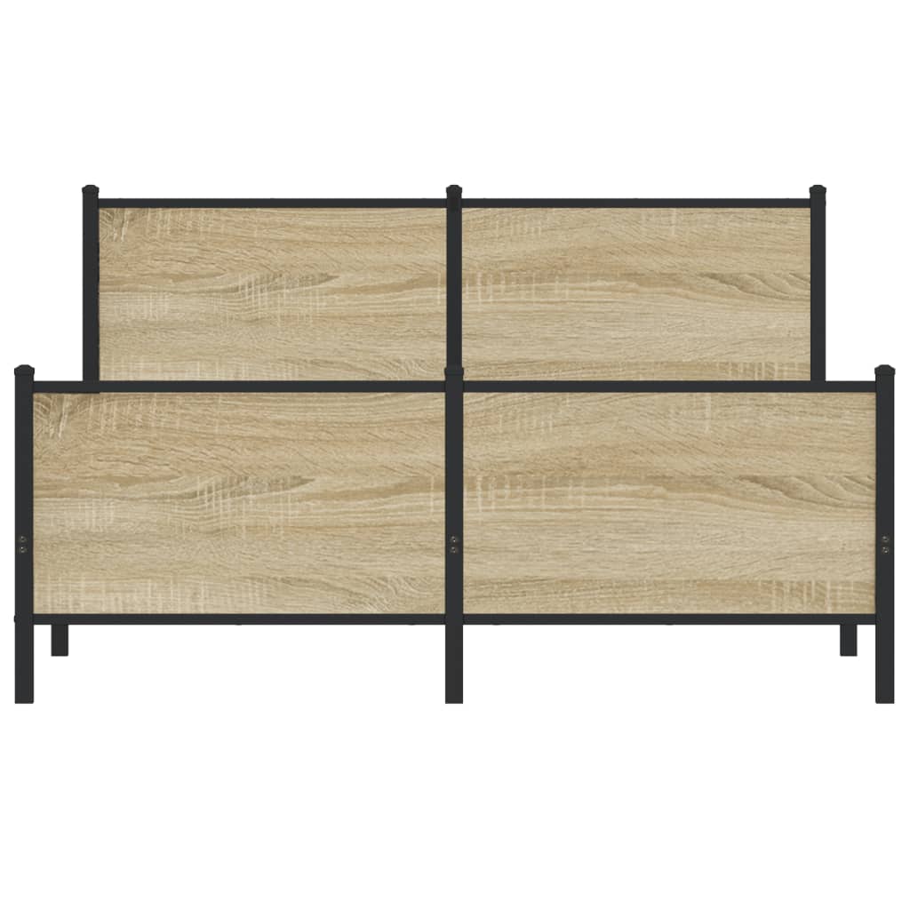 Metallbett ohne Matratze Sonoma-Eiche 160x200 cm