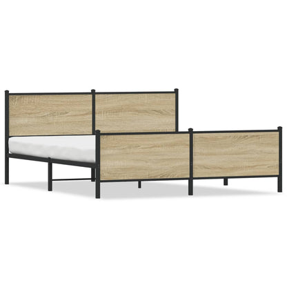 Metallbett ohne Matratze Sonoma-Eiche 183x213 cm