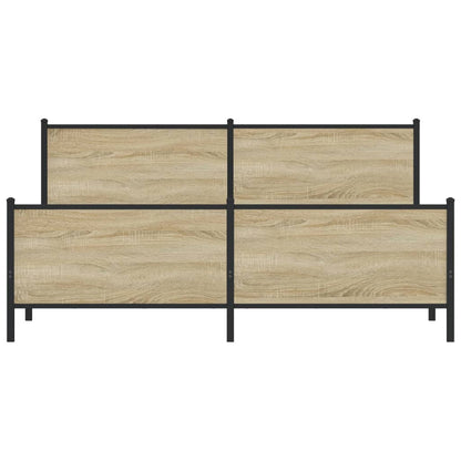 Metallbett ohne Matratze Sonoma-Eiche 193x203 cm