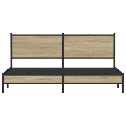Metallbett ohne Matratze Sonoma-Eiche 180x200 cm