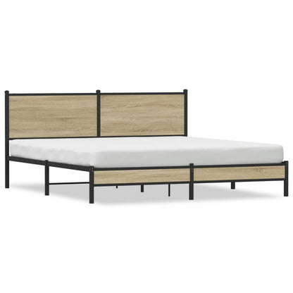 Metallbett ohne Matratze Sonoma-Eiche 183x213 cm