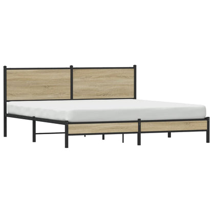 Metallbett ohne Matratze Sonoma-Eiche 183x213 cm